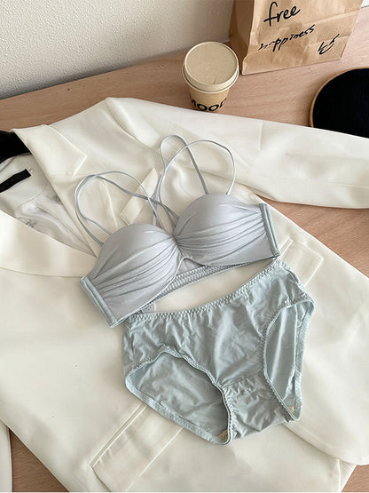 Breathable Backless Cute Push Up Bra Set