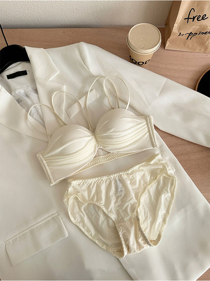 Breathable Backless Cute Push Up Bra Set