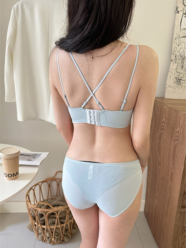 Breathable Backless Cute Push Up Bra Set