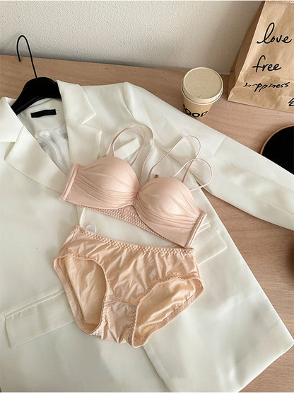Breathable Backless Cute Push Up Bra Set