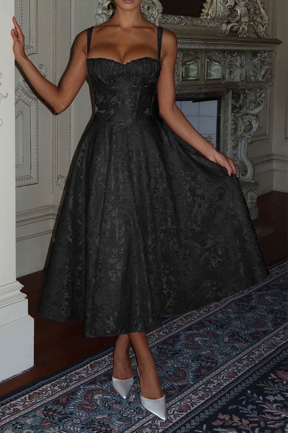 Lace Corset High Waist Swing Dress
