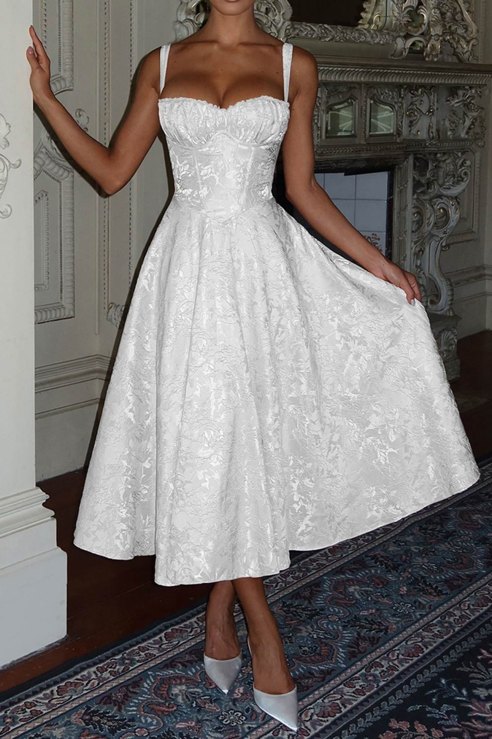 Lace Corset High Waist Swing Dress