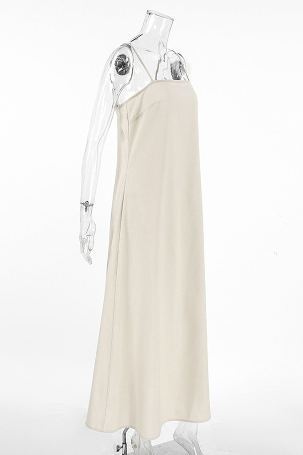 Spaghetti Straps A-line Cotton Linen Dress