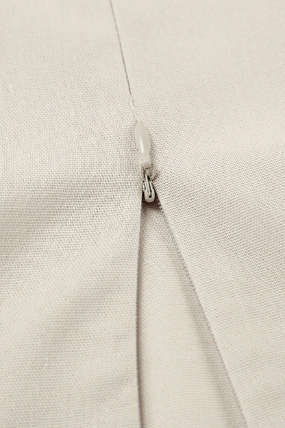 Spaghetti Straps A-line Cotton Linen Dress