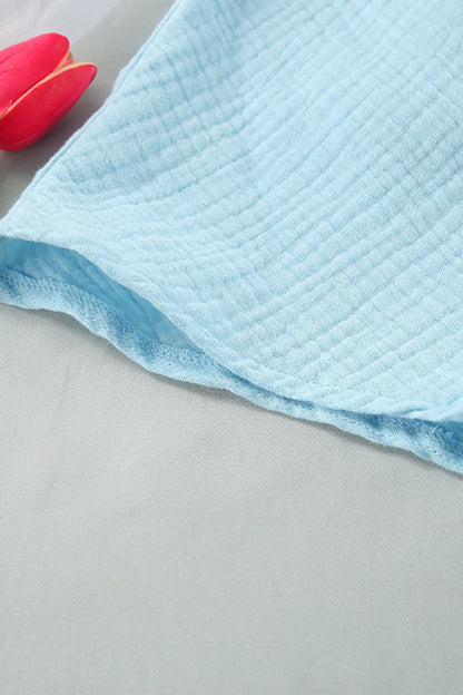 V Neck Tie-up Slit A-line Cotton Dress