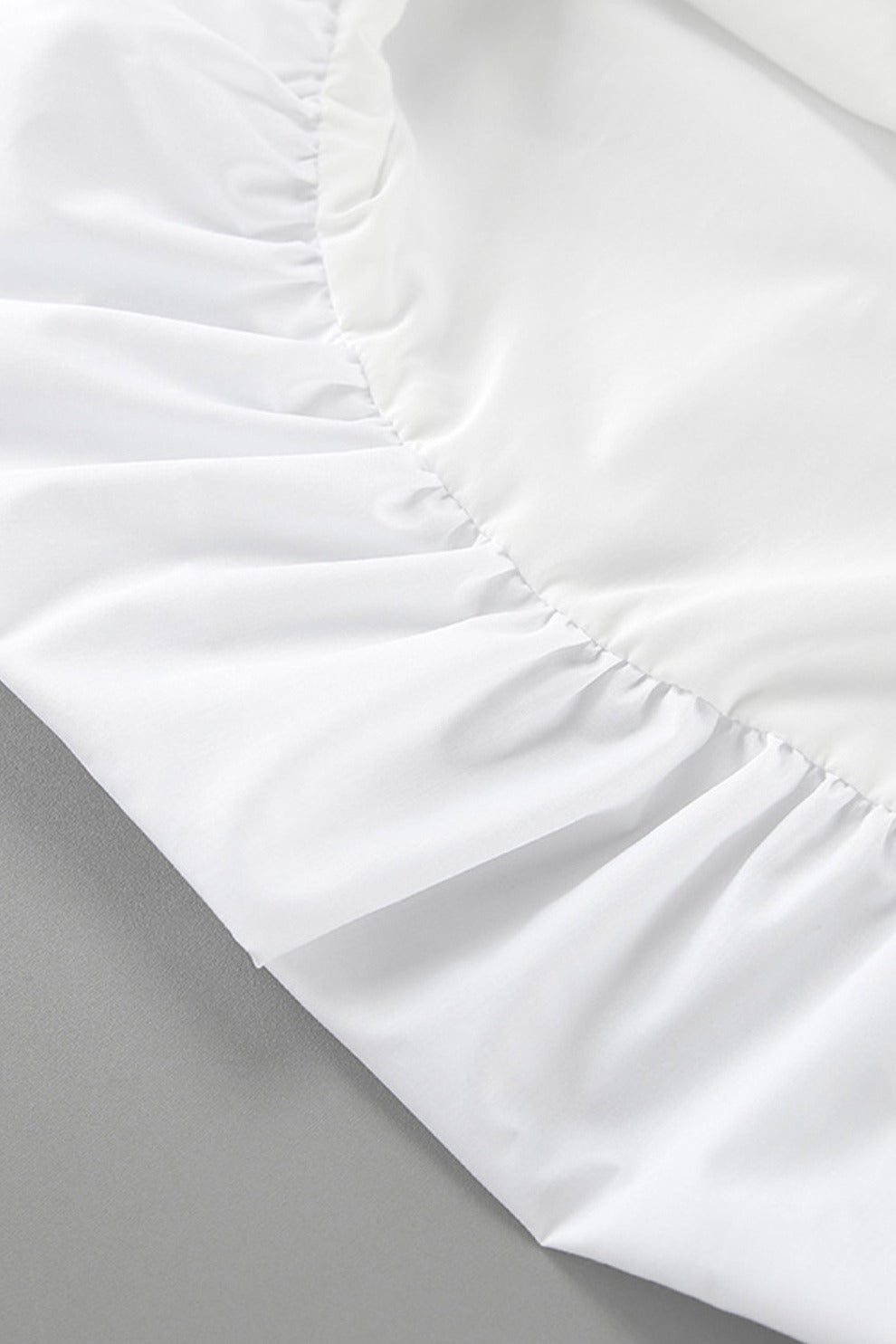 White Waisted Ballon Midi Dress